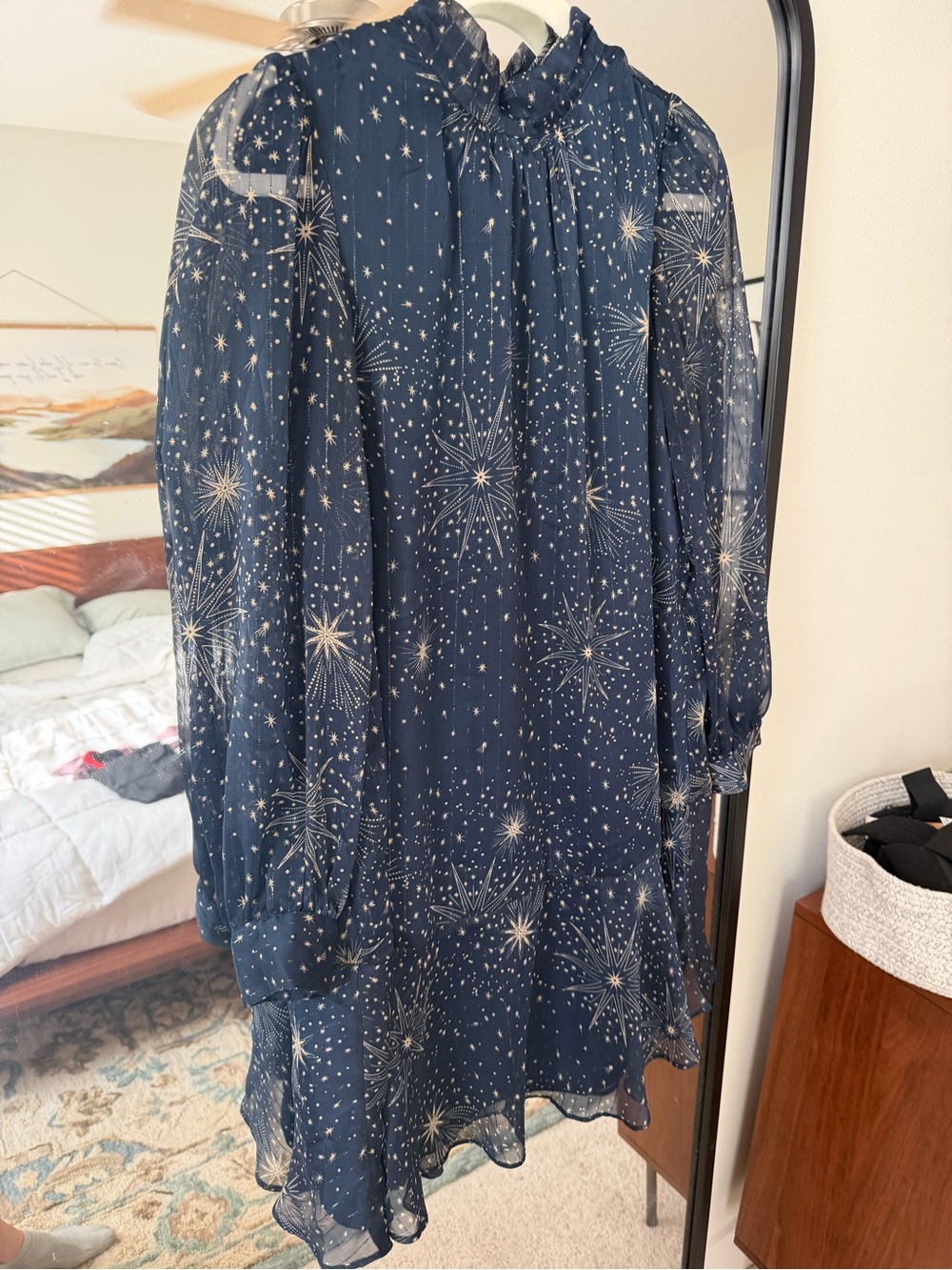 LOFT Navy Star-Print Dress